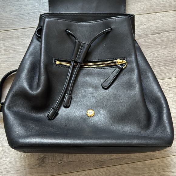 Vintage Coach Hampton Legacy Smooth Black Leather Backpack Bag Y2K - Picture 4 of 9